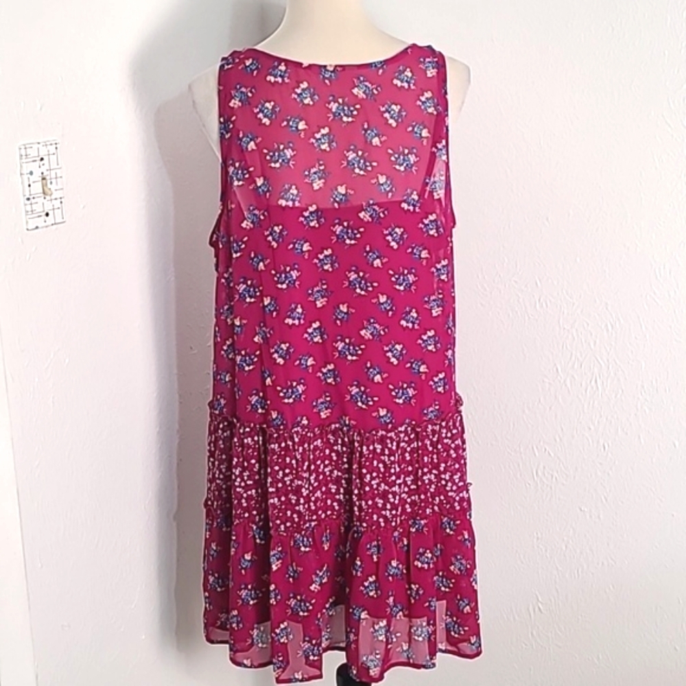 Arizona Jean Co. Sheer Pink Floral Sundress, Cami Dress Underneath, Size XL - Picture 8 of 10